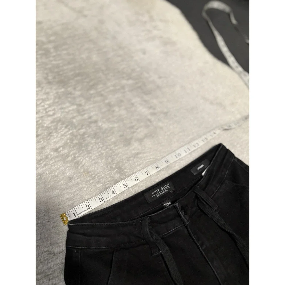 Judy Blue Joggers Jeans Size 7/28 High Waist Jet Black Style JB88700 Raw Hem - Picture 6 of 9